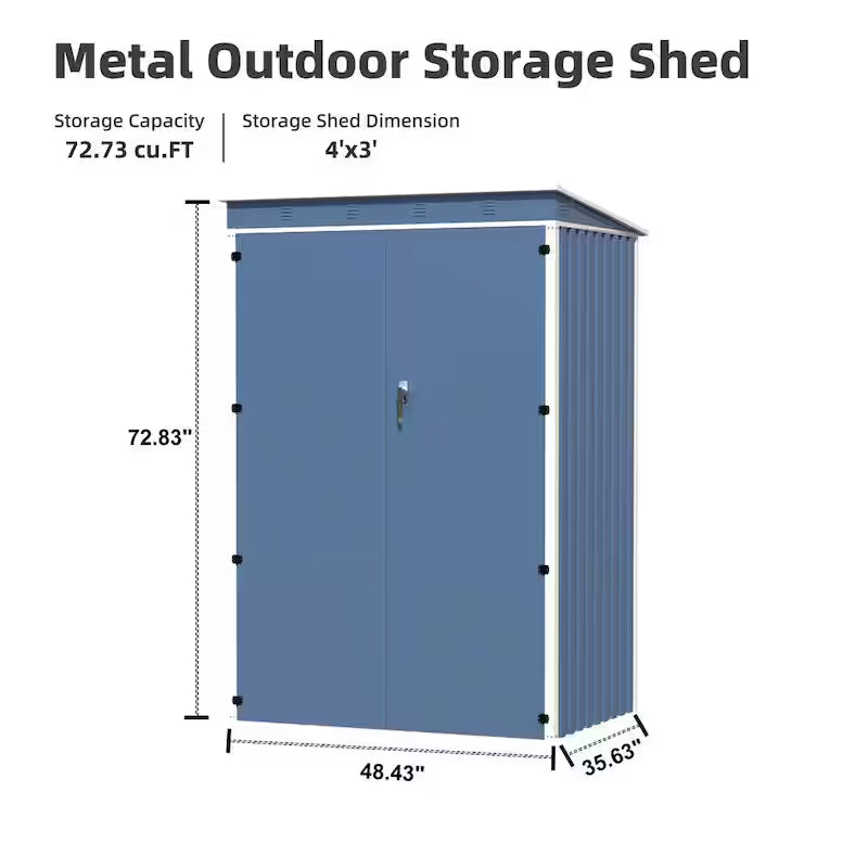 Blue Metal Outdoor Storage Shed S6791