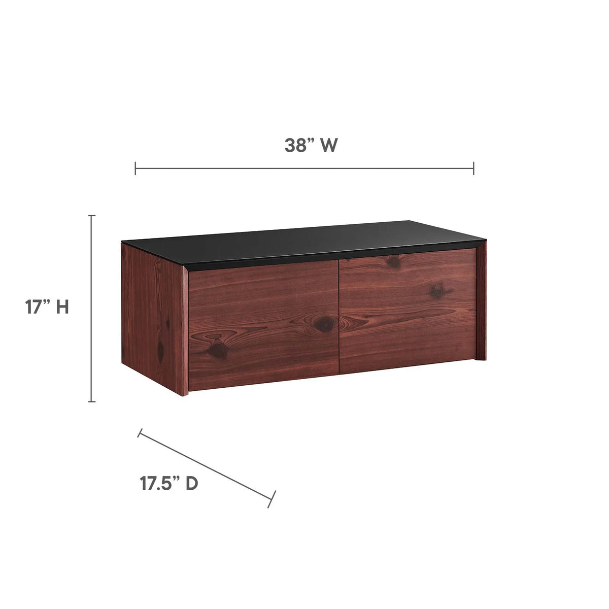 38" Wall-Mount Office Desk with Cabinet and Shelf W45481