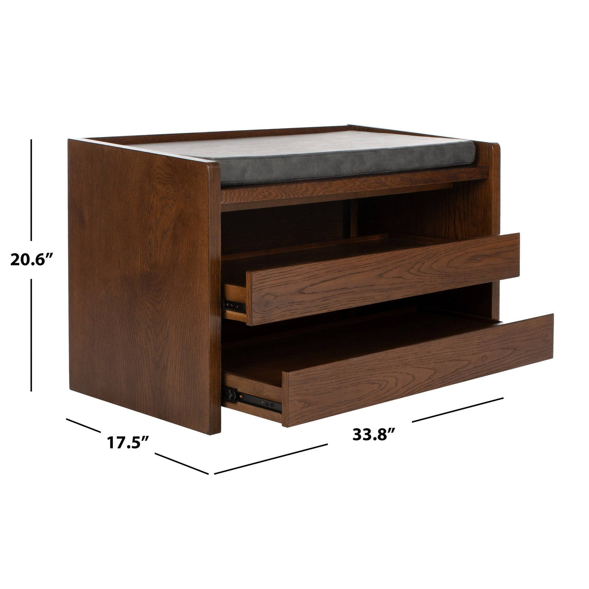 Grey/Walnut Storage Bench O2719