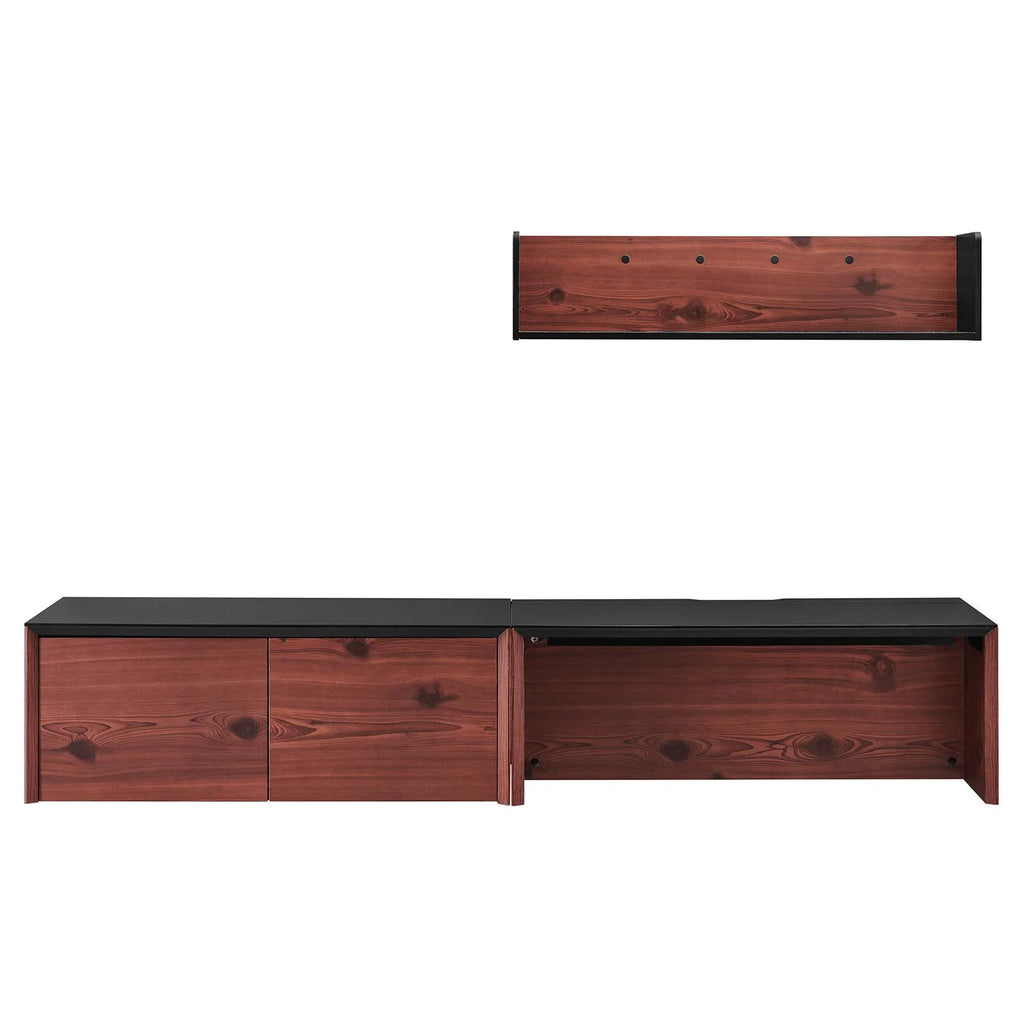 38" Wall-Mount Office Desk with Cabinet and Shelf W45481