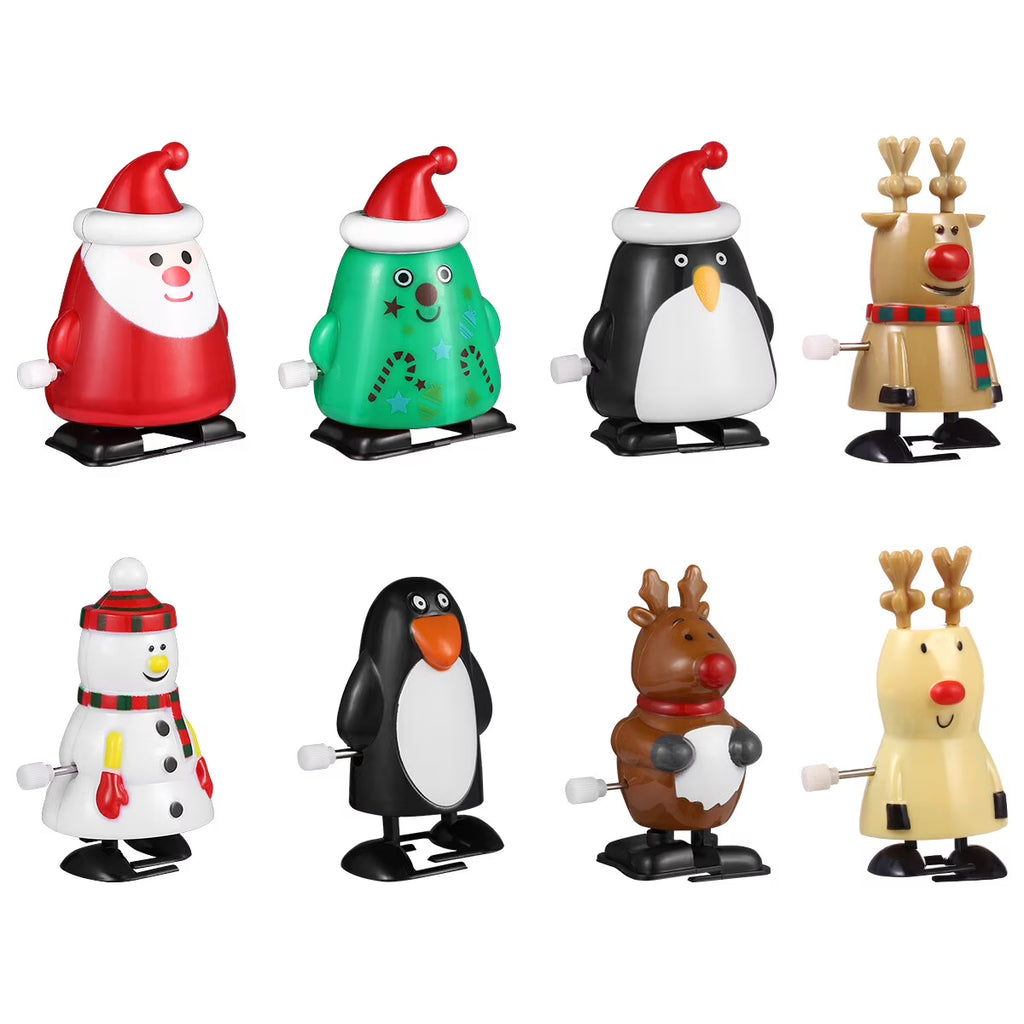 8pcs Christmas Wind Up Walking Toys V7347