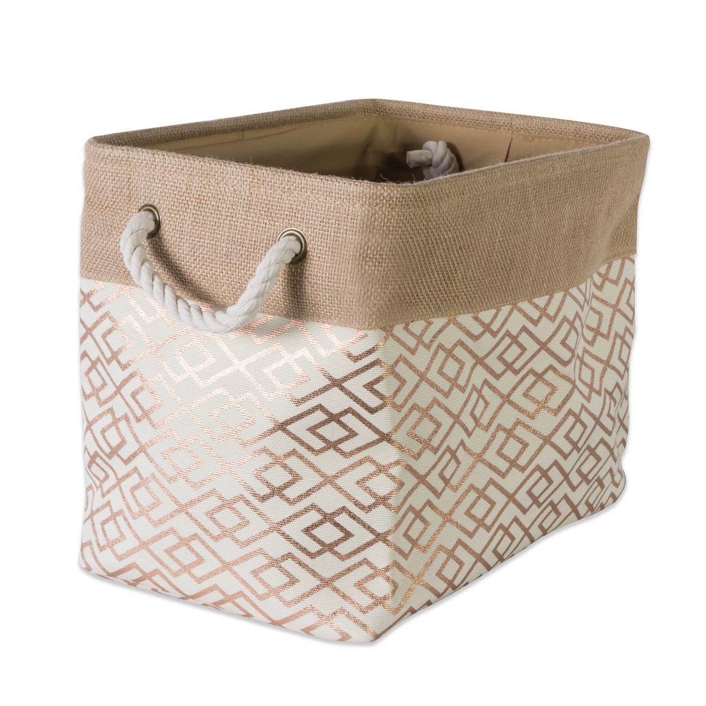 Brown Bronze Rectangular Storage Basket Q655