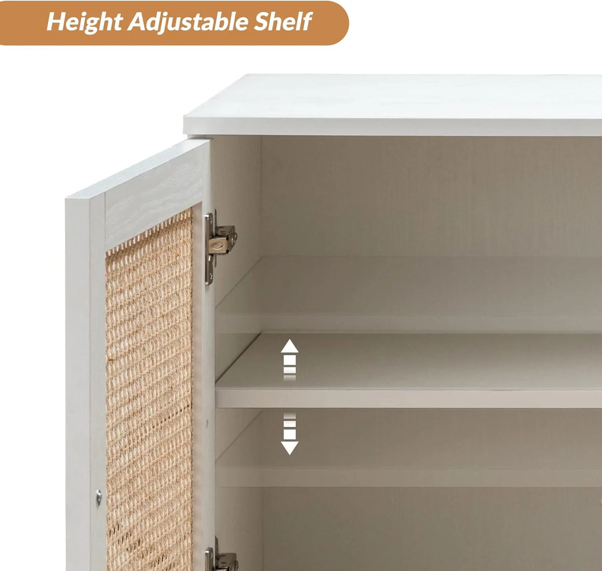 White 3 Door Sideboard Buffet Cabinet with Adjustable Shelves K185572