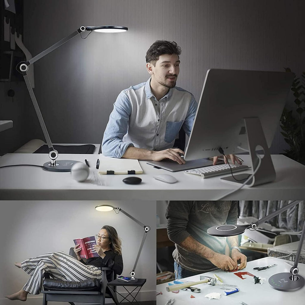 Desk Lamp with Wireless Charger & Adjustable Swing Arm, Touch Control I7683