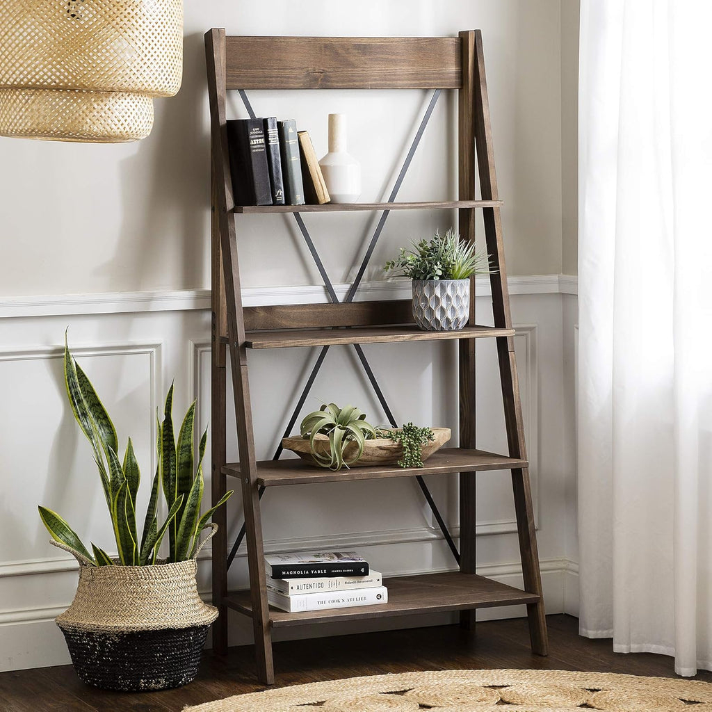 Brown 4 Shelves Wood Bookcase X41997