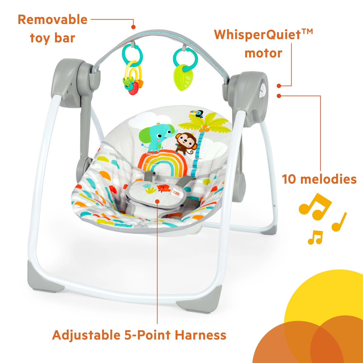 Portable Compact Baby Swing with Toys X917