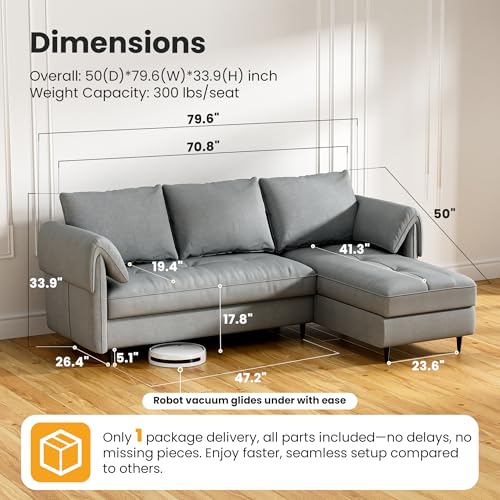 Small Beige L-Shaped Sectional Couch with Storage N7805