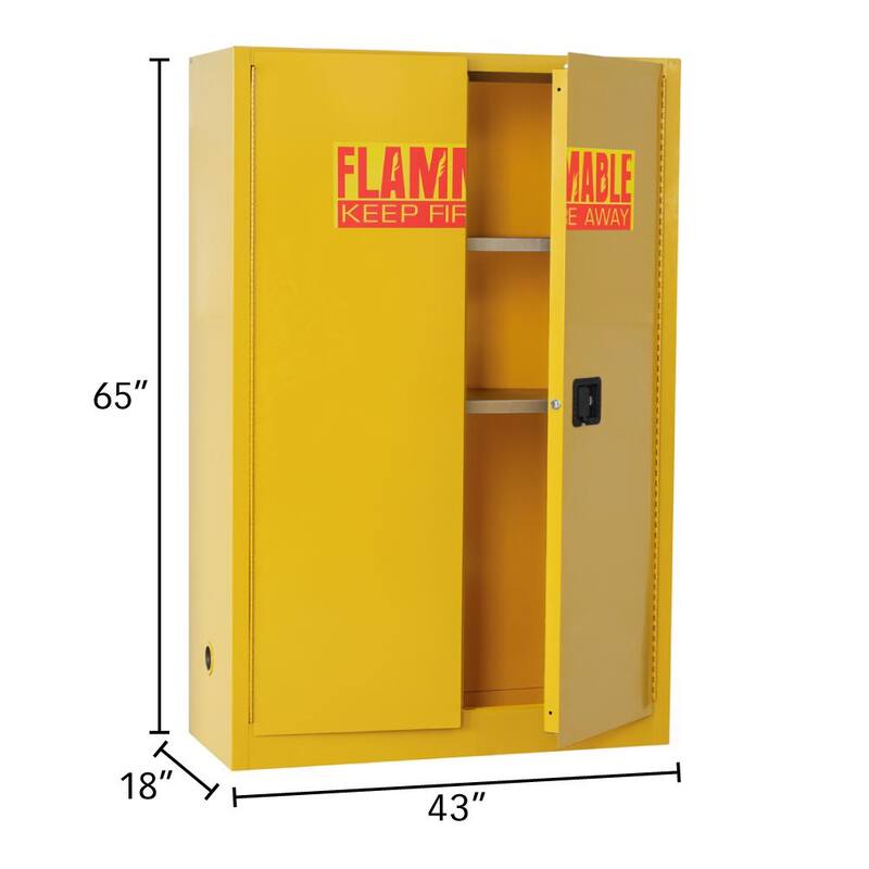 Yellow Steel Freestanding Garage Cabinet X8920
