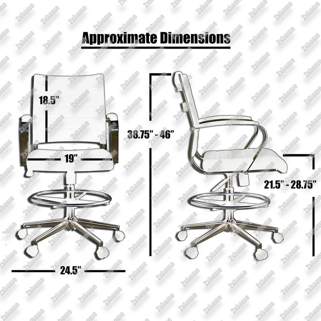White Ergonomic Office Drafting Armchair S98010