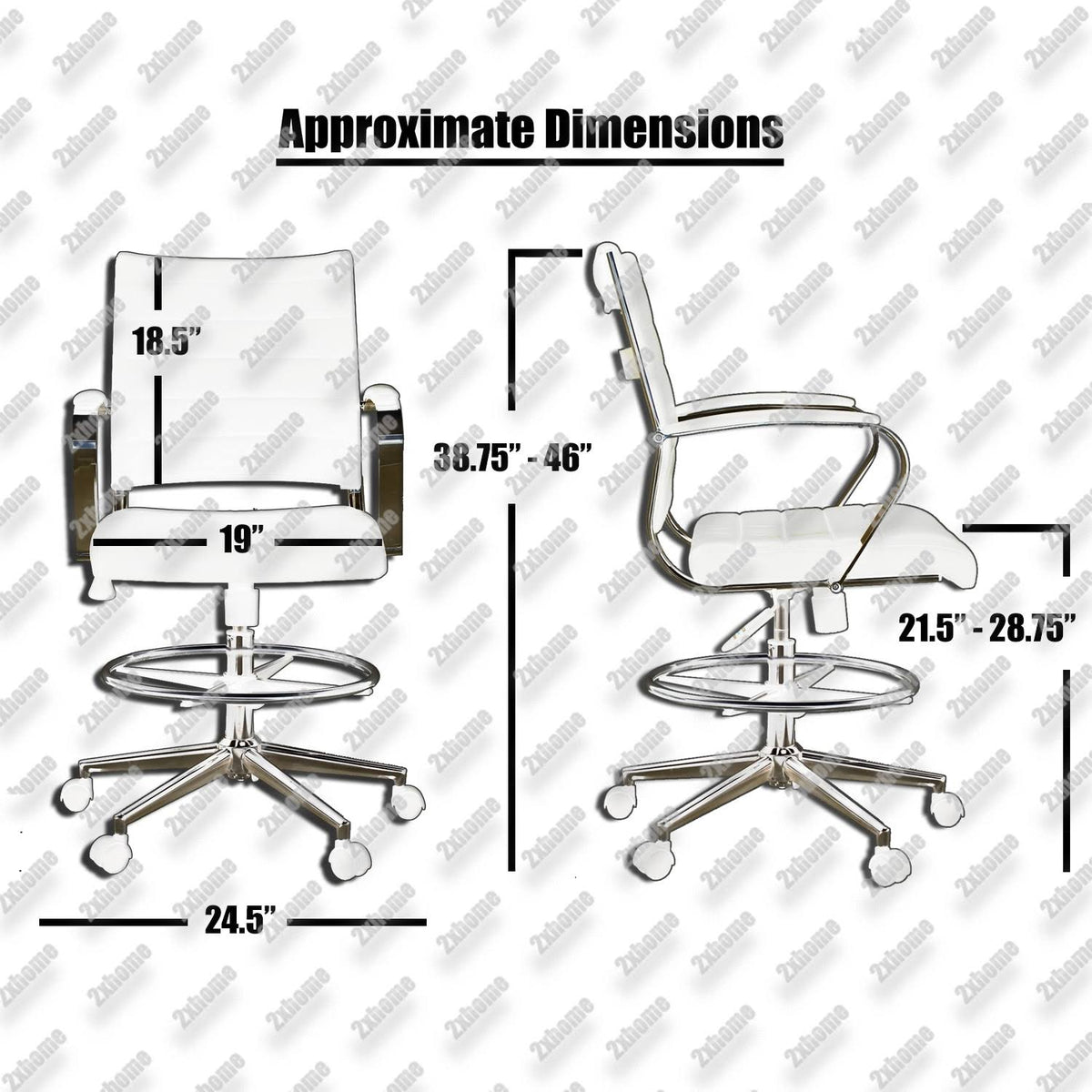 White Ergonomic Office Drafting Armchair S98010