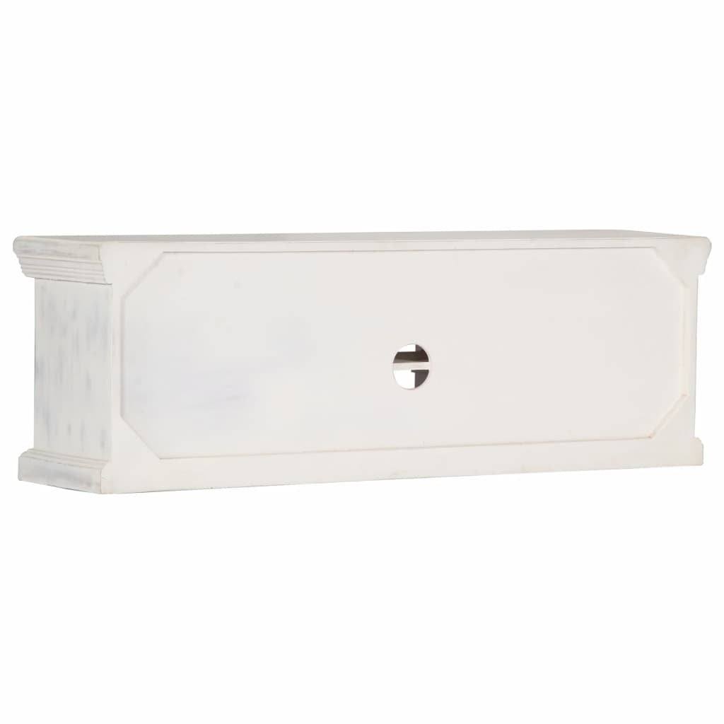 White Solid Mango Wood TV Cabinet Q582