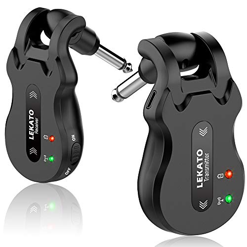 Black 5.8 Wireless Guitar Transmitter Receiver 4 Channels Q40351