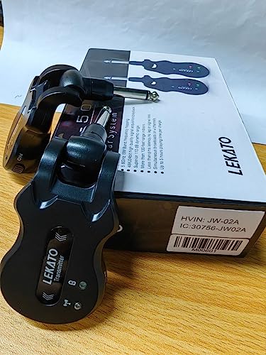 Black 5.8 Wireless Guitar Transmitter Receiver 4 Channels Q40351