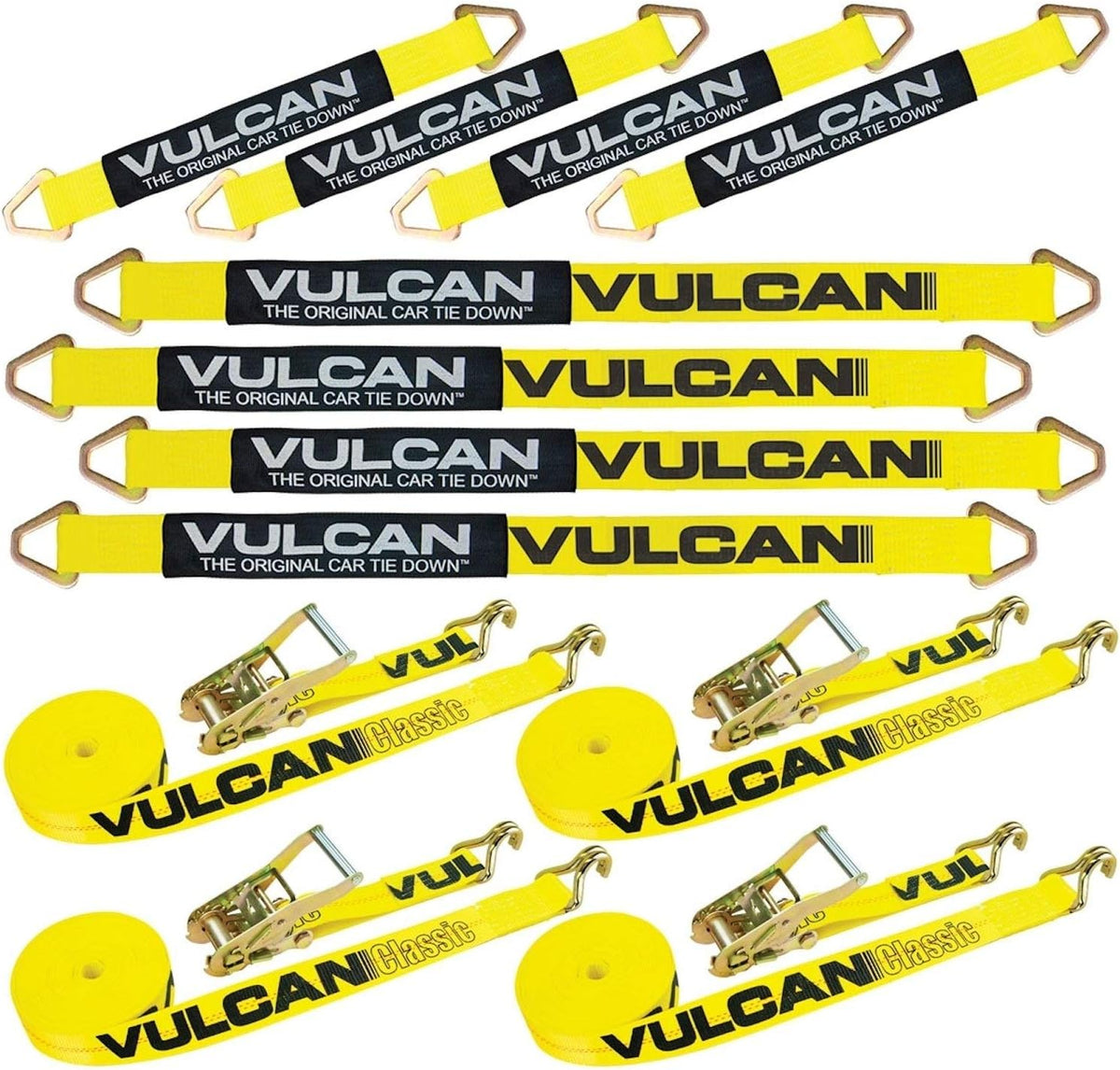 Axle Strap Tie Down Kit with Wire Hook Ratchet Straps C244