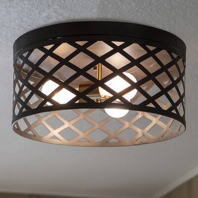 3-Light Caged Drum Flush Mount Q514193