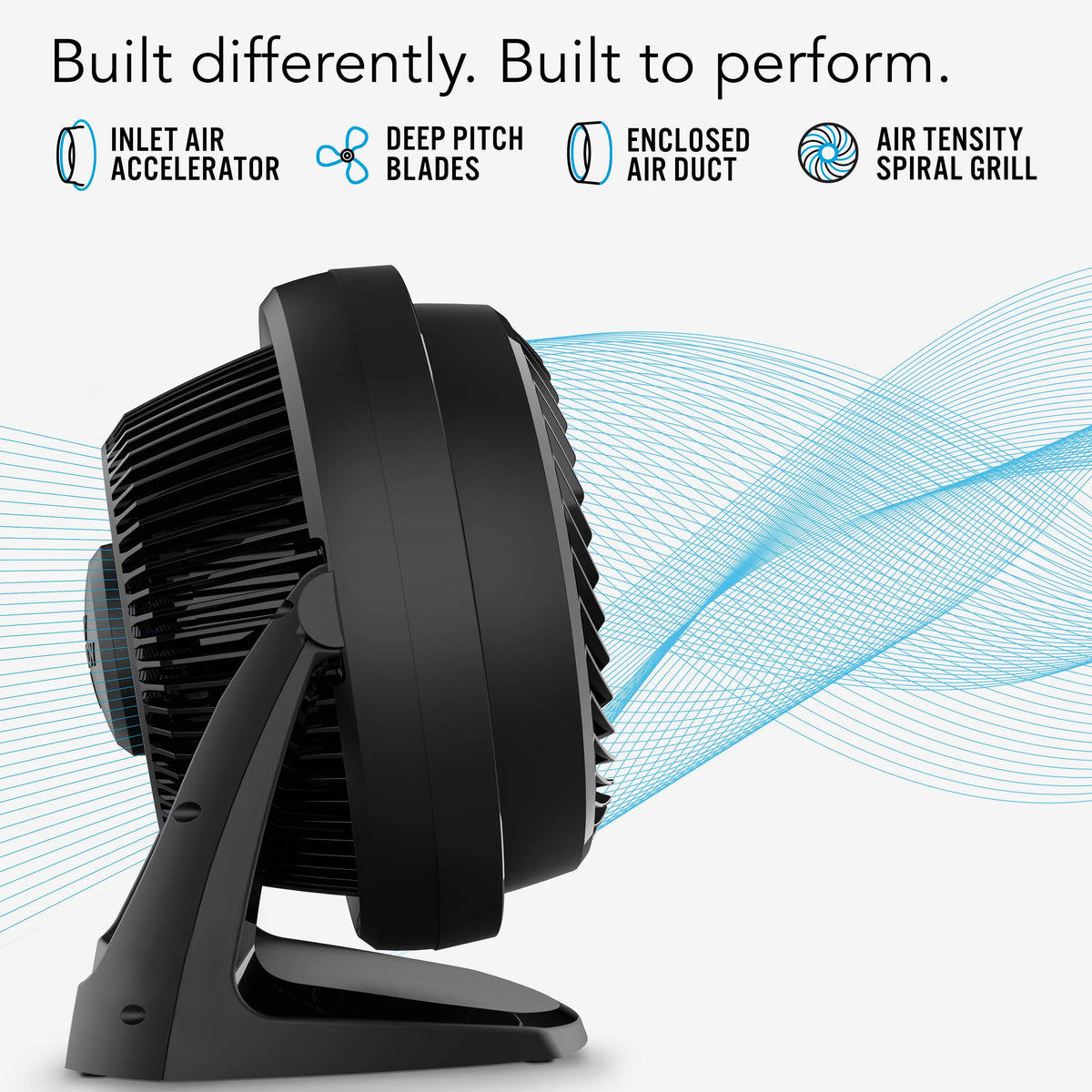 Black Whole Room Air Circulator Floor Fan I379