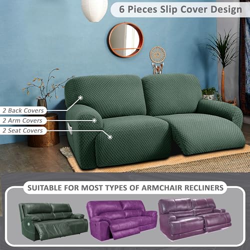 8-Piece Dark Grey Reclining Loveseat Sofa Cover X43075