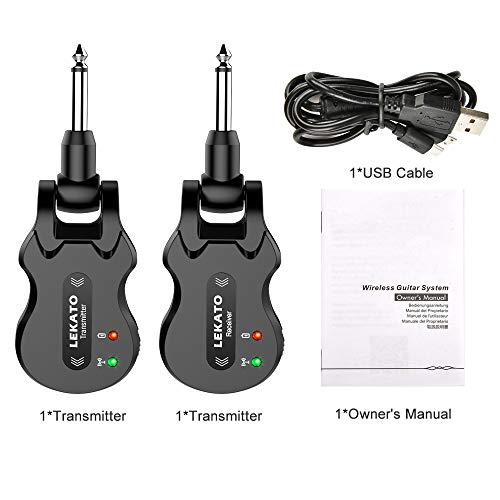 Black 5.8 Wireless Guitar Transmitter Receiver 4 Channels Q40351