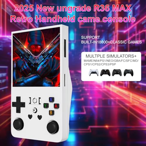 Retro Handheld Game Console, 4-inch IPS Screen, 64GB TF Card, Black Z4685