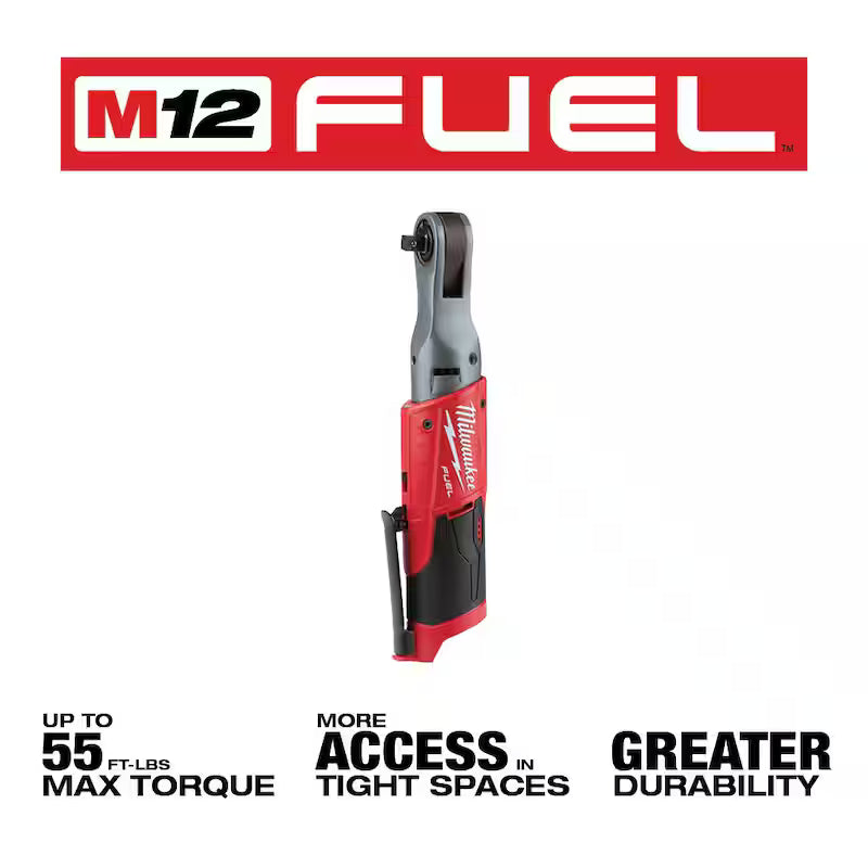 12V Lithium-Ion Brushless Cordless 3/8 in. Ratchet and Jobsite Radio with Two 3.0 Ah Batteries W465