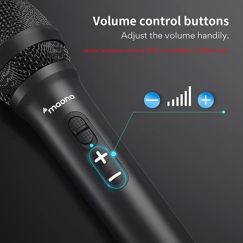 USB/XLR Dynamic Instrument Microphone with Volume Control, Shock Mount and Pop Filter A634784