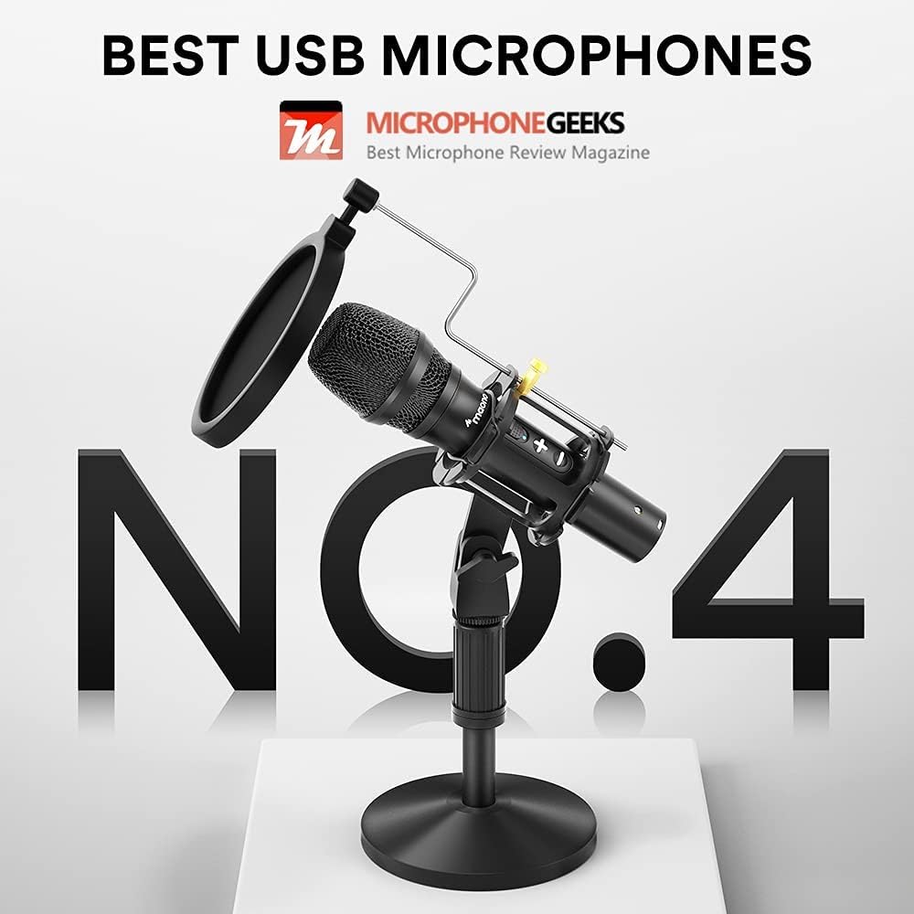 USB/XLR Dynamic Instrument Microphone with Volume Control, Shock Mount and Pop Filter A634784
