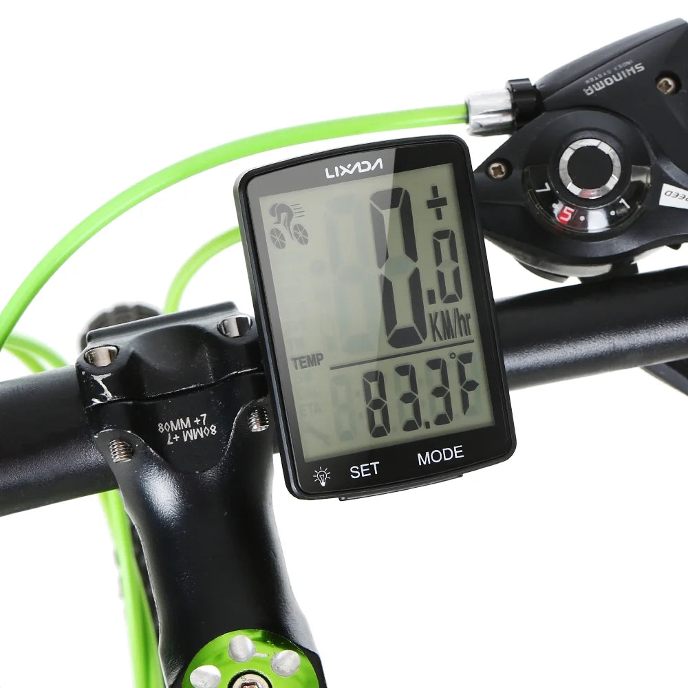 Wireless Bike Computer with LCD Screen Speedometer Odometer R91059