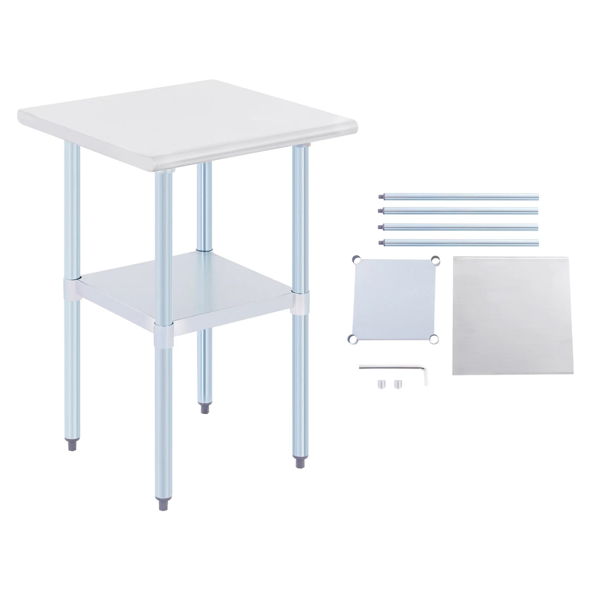 Stainless Steel Prep Table with Adjustable Shelf 24x24 Inch Z848