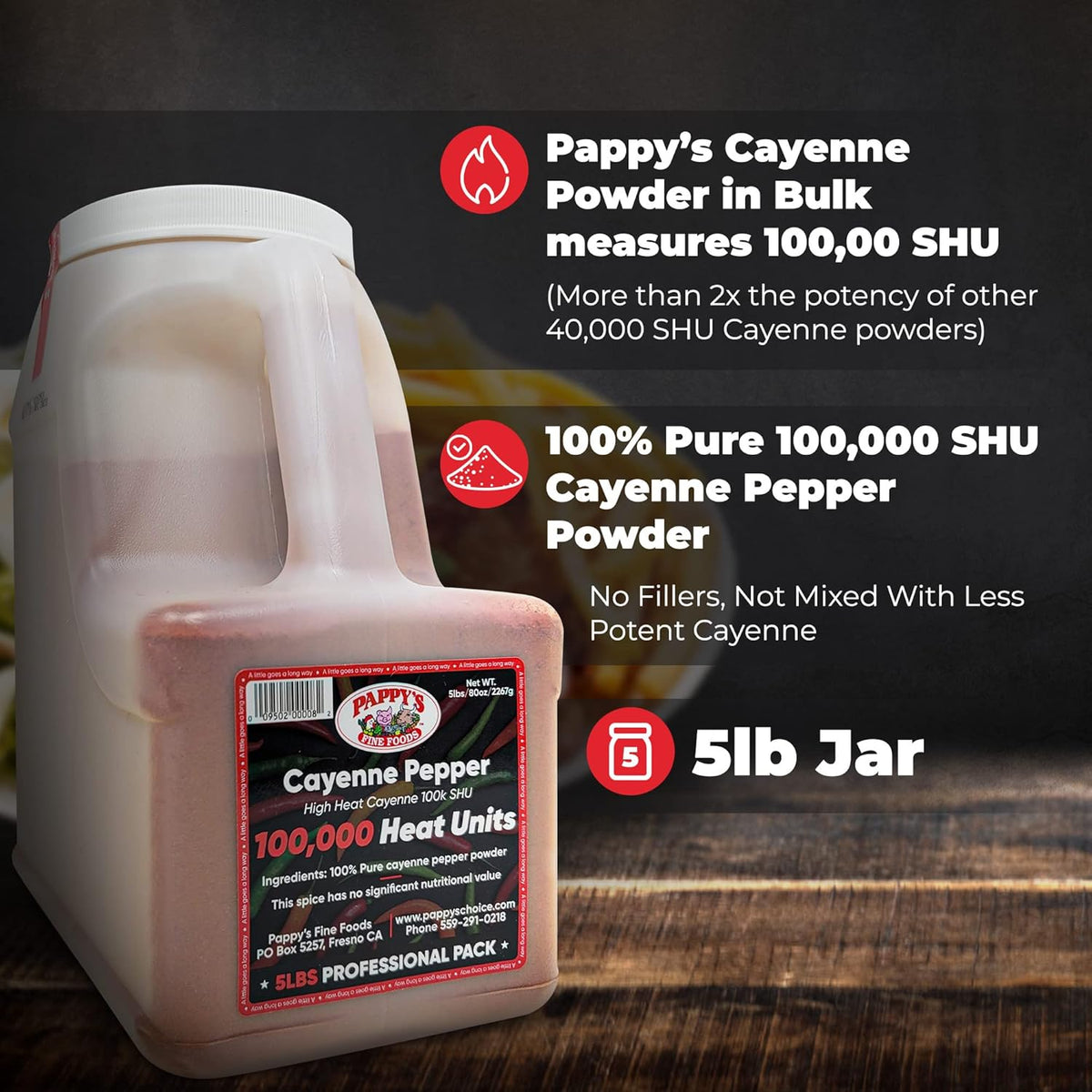 100,000 Heat Units 5lb Cayenne Pepper Powder L931