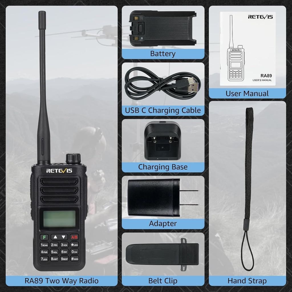 Ham Radio Dual Band Radio Bundle with Two Way Radio Headset D456