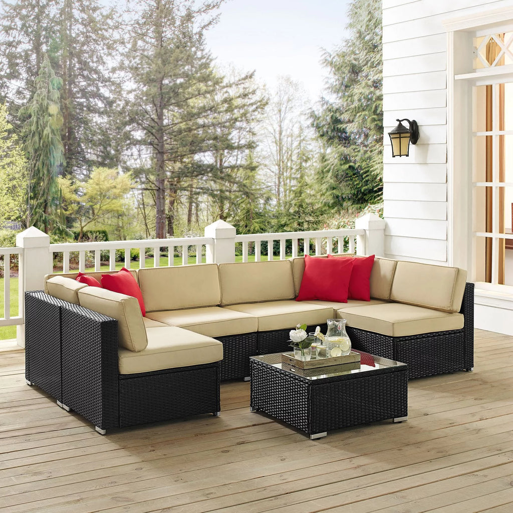 Brown 7 Piece Patio Sectional Set R350