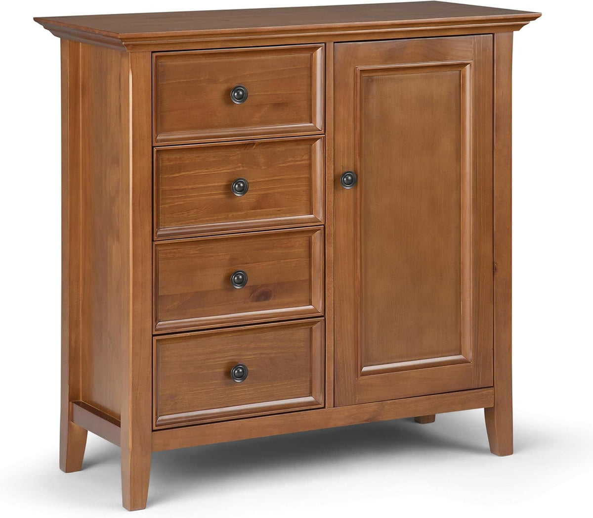 Light Golden Brown Solid Wood Storage Cabinet with 4 Drawers D36087