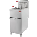 Commercial Gas Floor Fryer with 2 Baskets, 4 Tube Burners, 40 LB Capacity Stainless Steel C6766