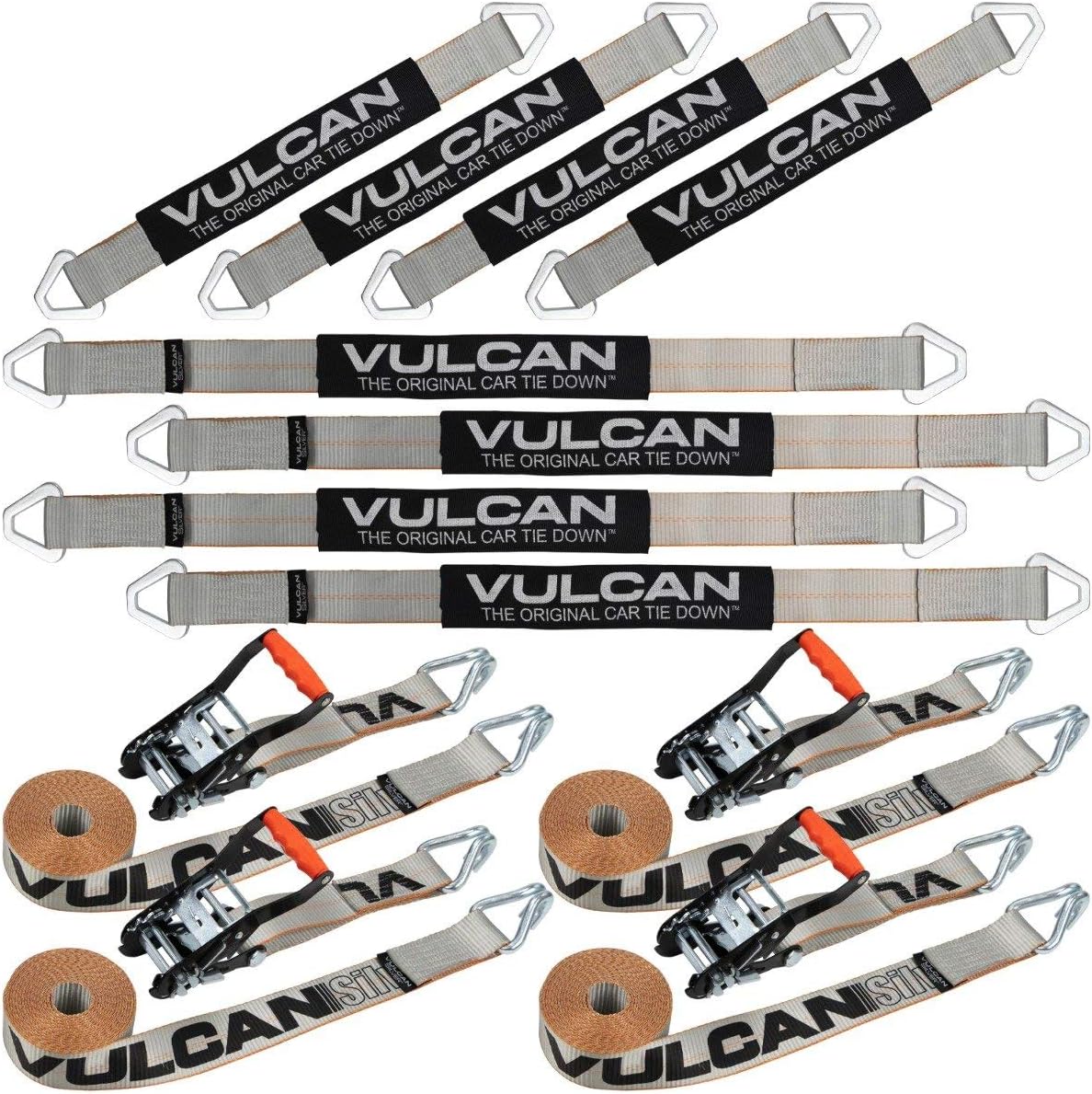 Axle Strap Tie Down Kit with Wire Hook Ratchet Straps C244