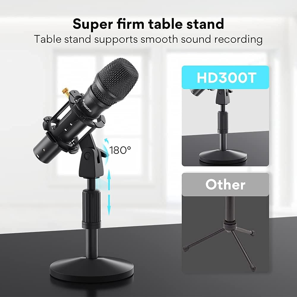 USB/XLR Dynamic Instrument Microphone with Volume Control, Shock Mount and Pop Filter A634784