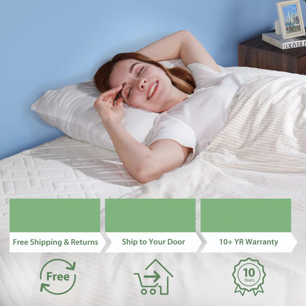 14 Inch Green Tea Memory Foam King Size Mattress Q45003