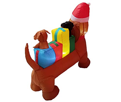 Lighted Christmas Inflatable Three Dogs Puppies with Multicolor Gift Boxes LED Lights Outdoor Lawn Decor H931810