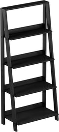 Black 4-Tier Wooden Ladder Bookshelf C62171