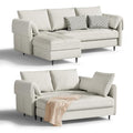Small Beige L-Shaped Sectional Couch with Storage N7805