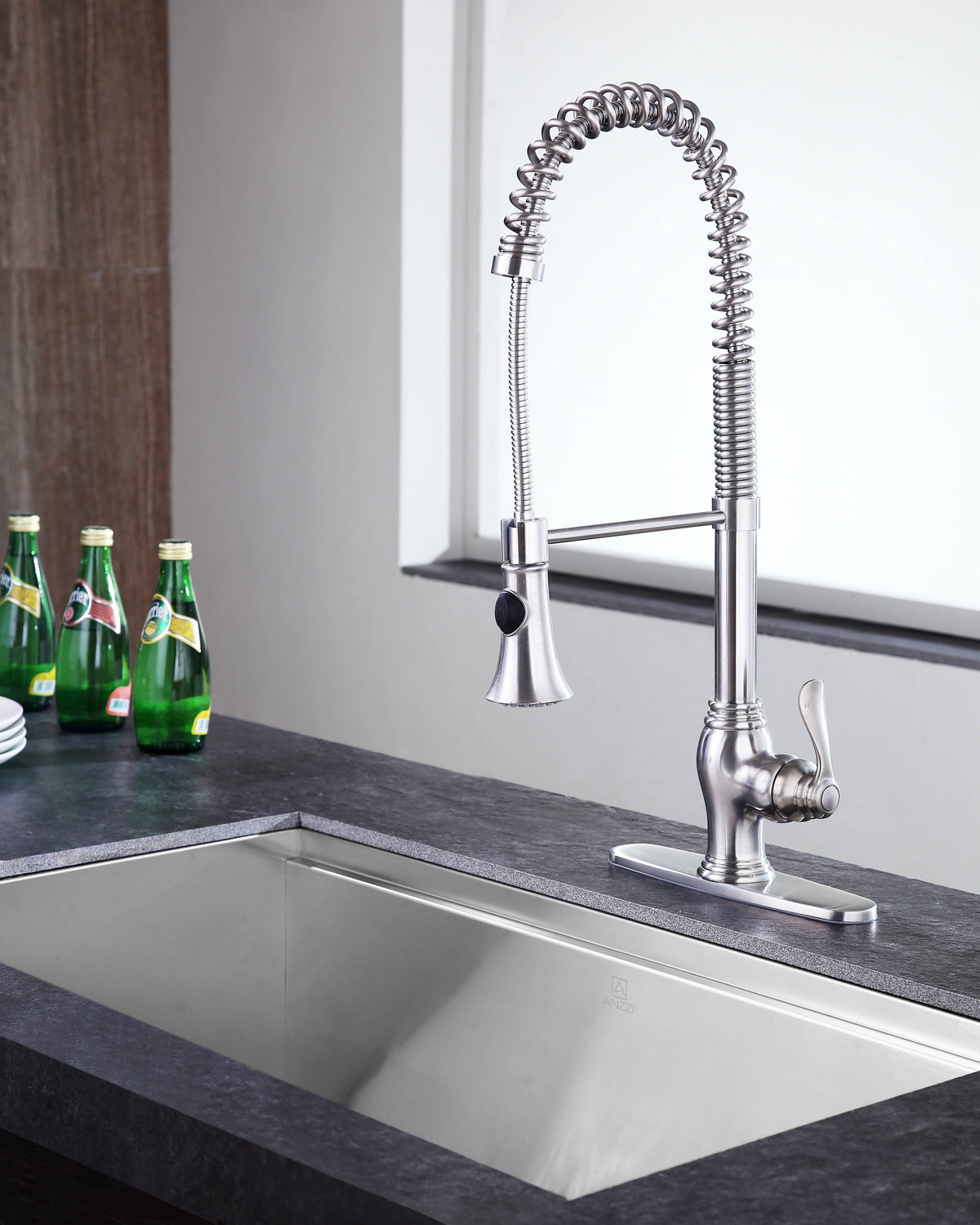 Brushed Nickel Single Handle Kitchen Faucet K300