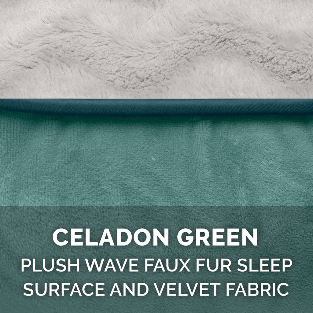 Celadon Green Velvet Sofa Dog Bed M921
