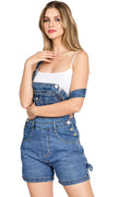 Whisker Denim Twill Romper Short Overalls Z5985