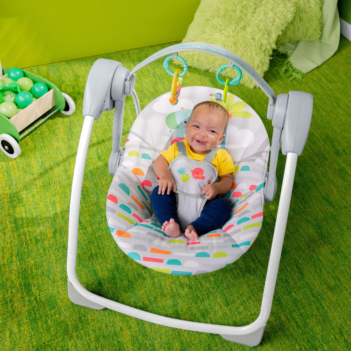Portable Compact Baby Swing with Toys X917