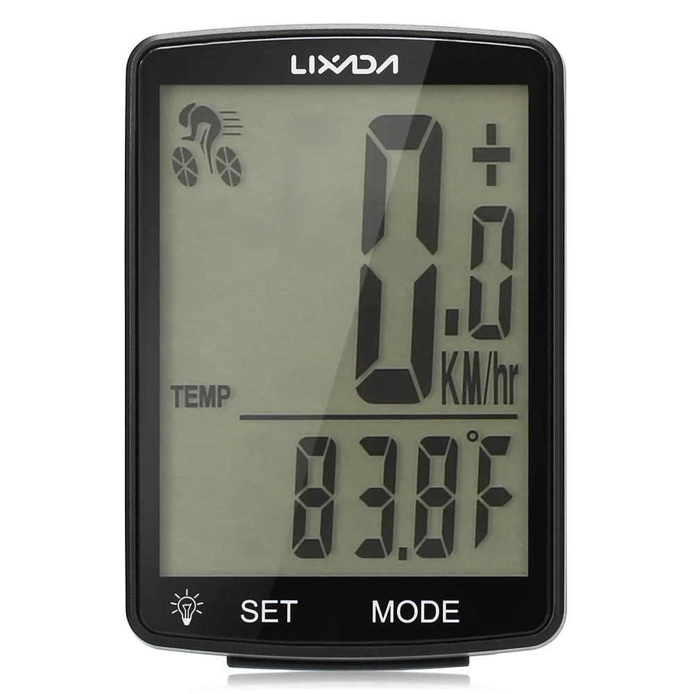 Wireless Bike Computer with LCD Screen Speedometer Odometer R91059