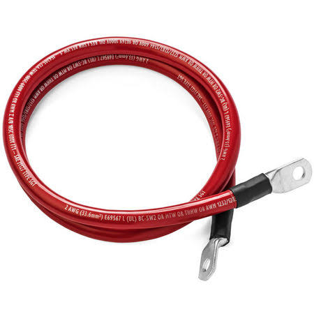 Single Red 12 ft 1/0 AWG Battery Cable H9955
