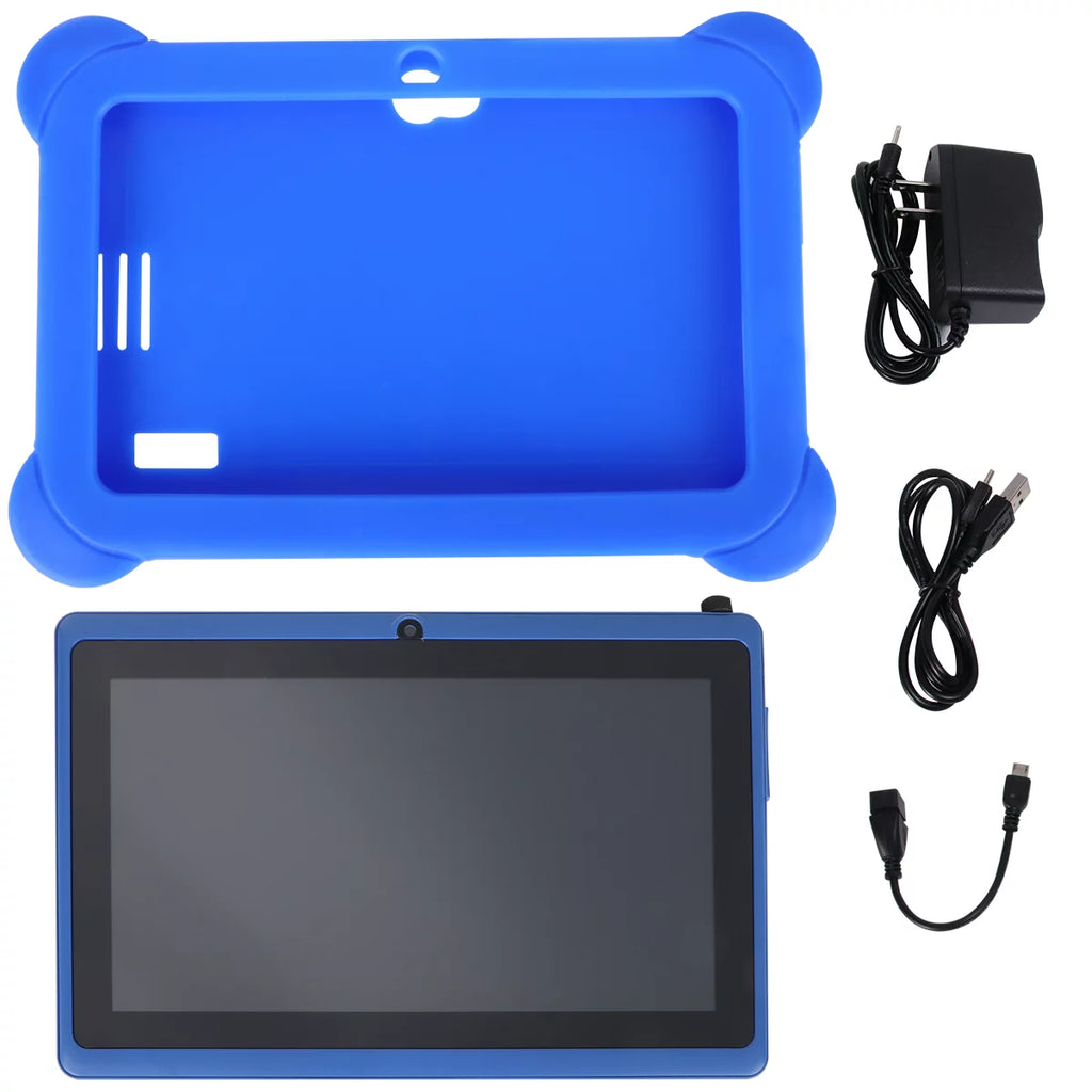 Kids Safe 7" Quad-Core Tablet 512M+8GB WIFI Dual Cameras Kid-Proof Case (Blue) Y668