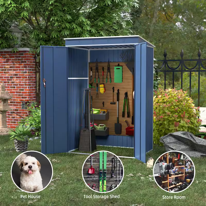 Blue Metal Outdoor Storage Shed S6791