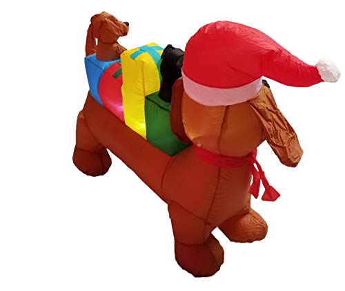 Lighted Christmas Inflatable Three Dogs Puppies with Multicolor Gift Boxes LED Lights Outdoor Lawn Decor H931810