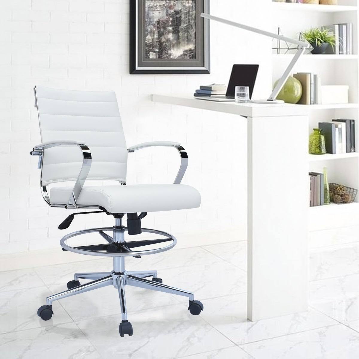 White Ergonomic Office Drafting Armchair S98010