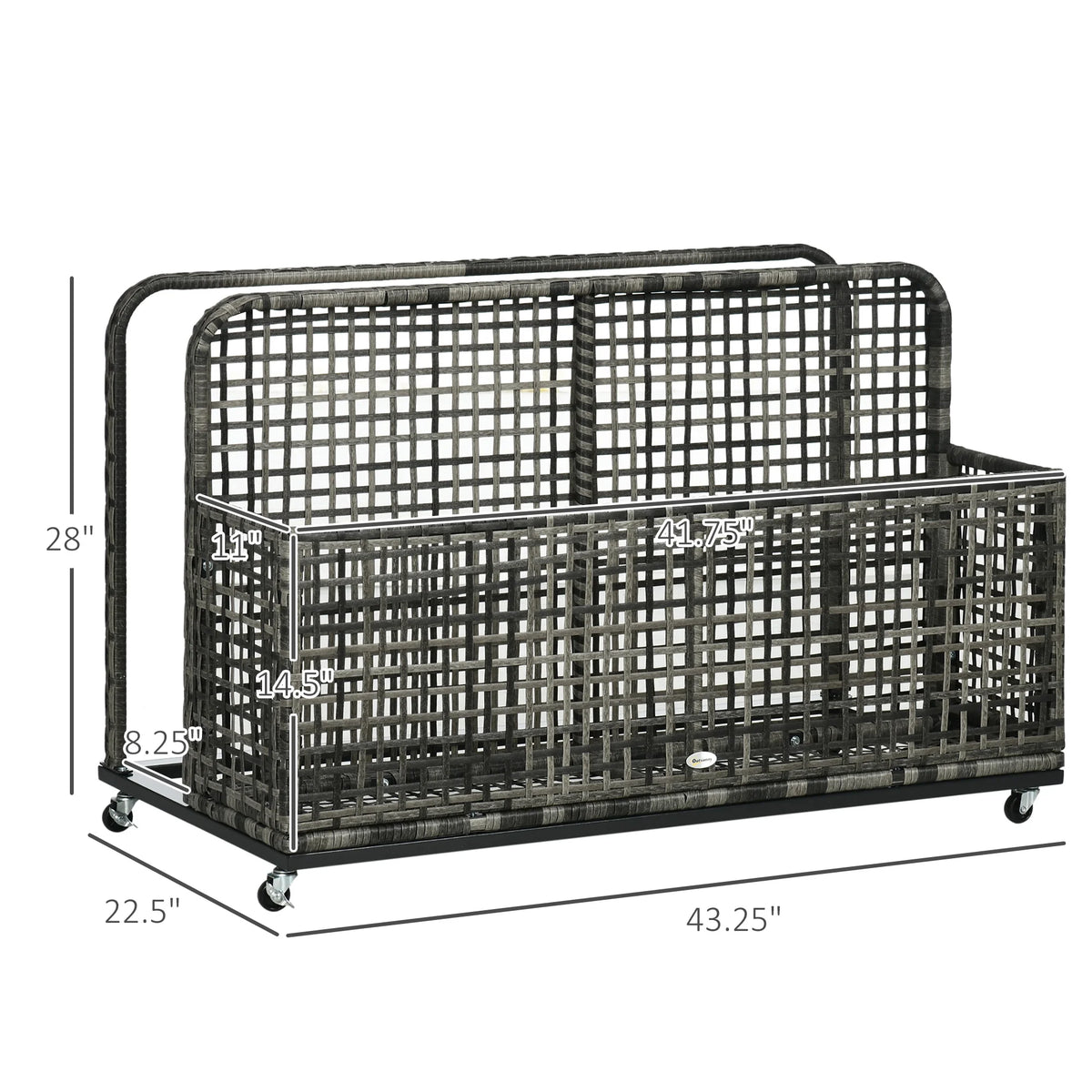 Dark Grey Pool Float Storage with Wheels D16486